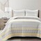 3 Piece Lightweight Cotton Quilt Set Grey White Yellow Reversible Bedding with Pillow Shams
